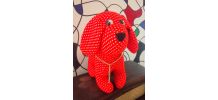 Chien rouge en tissu - Années 70