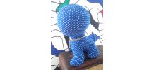 Chat bleu en tissu - Années 70