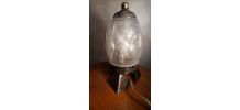 lampe a poser   obus verre moulè signe muller et frere  lune