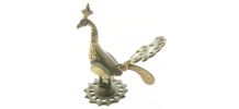 Statuette paon en laiton vintage