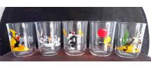 5 verres de personnages de  Warner bros
