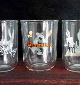 5 verres de personnages de  Warner bros