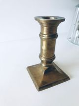 Bougeoir ancien en laiton doré