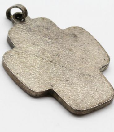 Pendentif croix email violet