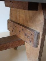 Petit banc vintage en bois et formica 
