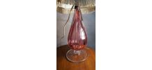 lampe  cristal murano verre soufflè  rose  Italie  magnifiqu