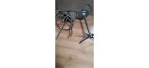 duo tabourets industriel  galvanise  pivotant  assise mais n