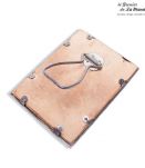 Ancien petit miroir de table biseauté, cadre deco lambrequin