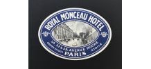 Rare ! Etiquette bagage "Royal Monceau" Paris, Originale