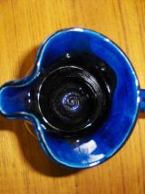 Pichet/carafe + 4 raviers émaillés bleu klein