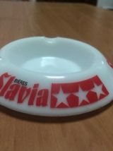 Ancien Cendrier Bière SLAVIA Blanc Publicitaire Vintage