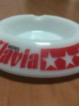 Ancien Cendrier Bière SLAVIA Blanc Publicitaire Vintage