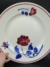 2 ancien plats faience de Badonviller décor de rose