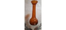 grand vase  en verre soufflè couleur caramel 39x14x11cm