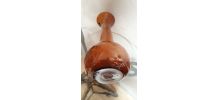 grand vase  en verre soufflè couleur caramel 39x14x11cm