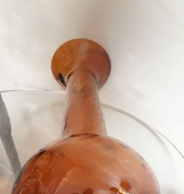 grand vase  en verre soufflè couleur caramel 39x14x11cm