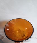 grand vase  en verre soufflè couleur caramel 39x14x11cm