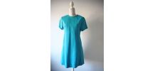 Robe babydoll Mod trapèze Twiggy turquoise vintage 60's