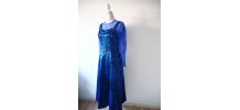 Robe longue de soirée taffetas moiré et décolleté en moussel
