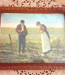 Tableau ancien d'une scène paysanne (reproduction)