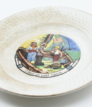 Assiette décorative petit navire