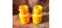 Deux pots à lait en plastique (POLA)