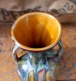 Vase à deux anses en céramique émaillée 