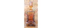 Service à liqueur en verre ambré 