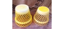 2 caches pots vintage en plastique