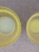 2 caches pots vintage en plastique