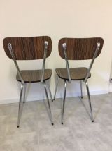 Lot de 2 chaises en formica effet bois