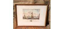 Ancienne gravure "Le port des sables d'olone" par N.Ozanne 