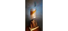 lampe  verre murano (italie) 1970  pied  racine  bois exotiq