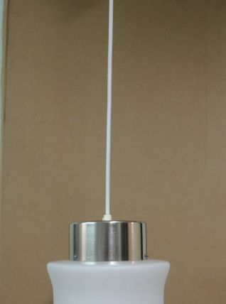 Suspension vintage en opaline mat