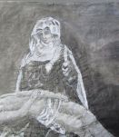 Dessin au fusain de ND de Pitié De Cap Breton