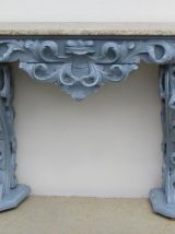Miroir biseauté sur console et marbre, Rococo