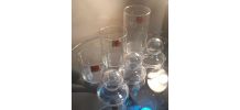 lot de 3  bonbonnieres  ou pots en verre  (durobor)  belgiqu