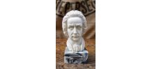 Buste de Bach en albâtre sur socle en marbre