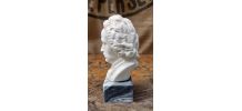 Buste de Bach en albâtre sur socle en marbre