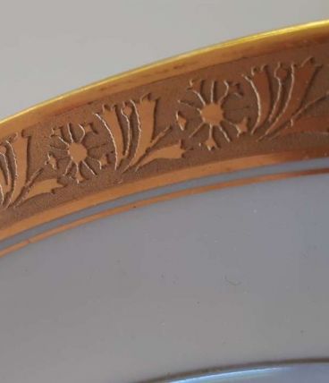 Assiettes Limoges dorure double incrustation