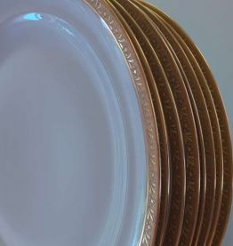 Assiettes Limoges dorure double incrustation