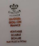 Assiettes Limoges dorure double incrustation