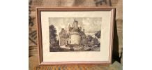 Jolie gravure du château de Puyguilhem - J de Vermachl 1880