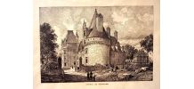 Jolie gravure du château de Puyguilhem - J de Vermachl 1880