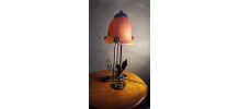 petit lampe fer forgé 1920  pate de verre  type muller non s
