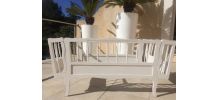 Lit bébé vintage en bois blanc 