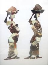 Deux cadres en véritables ailes de papillons - Art africain
