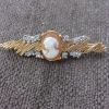 Broche Carven vintage camée  plaqué or
