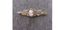 Broche Carven vintage camée  plaqué or