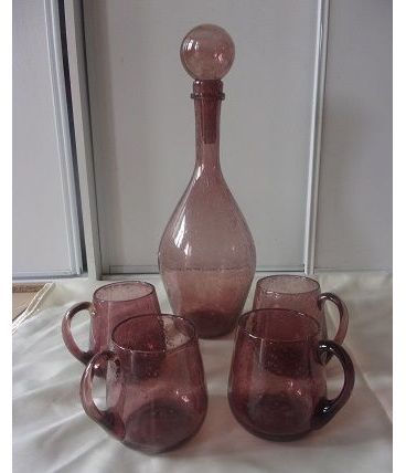Carafe et chopes en verre BIOT